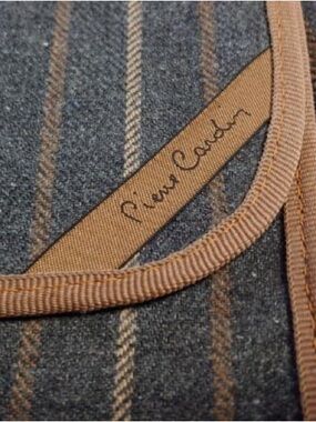 Pierre Cardin Gray and Brown Striped Clutch